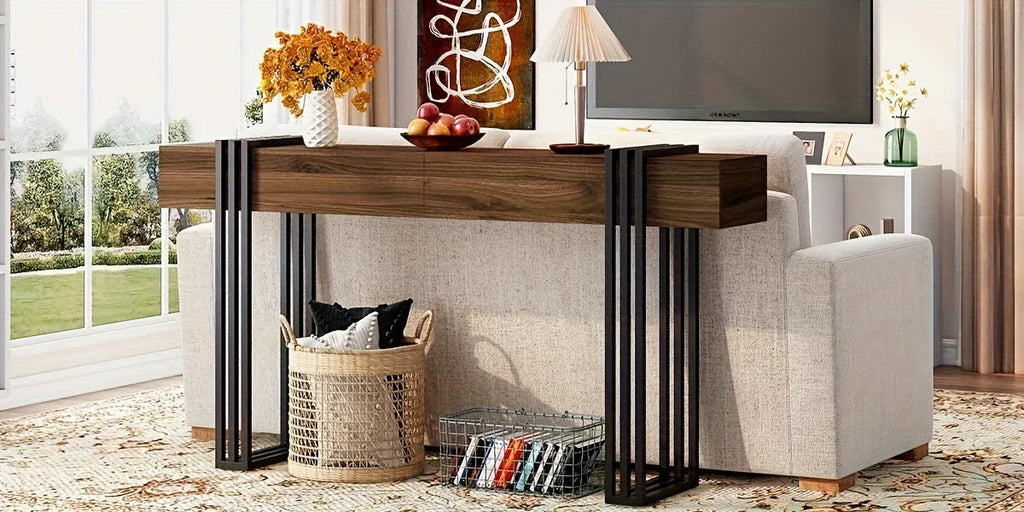 Console Table - Industrial Metal Narrow