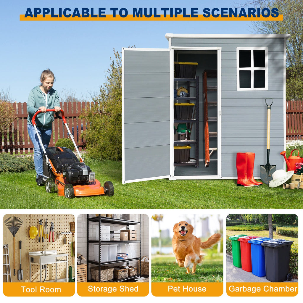 5x3ft Resin Outdoor Storage Shed Kit-Perfect to Store Patio Furniture
