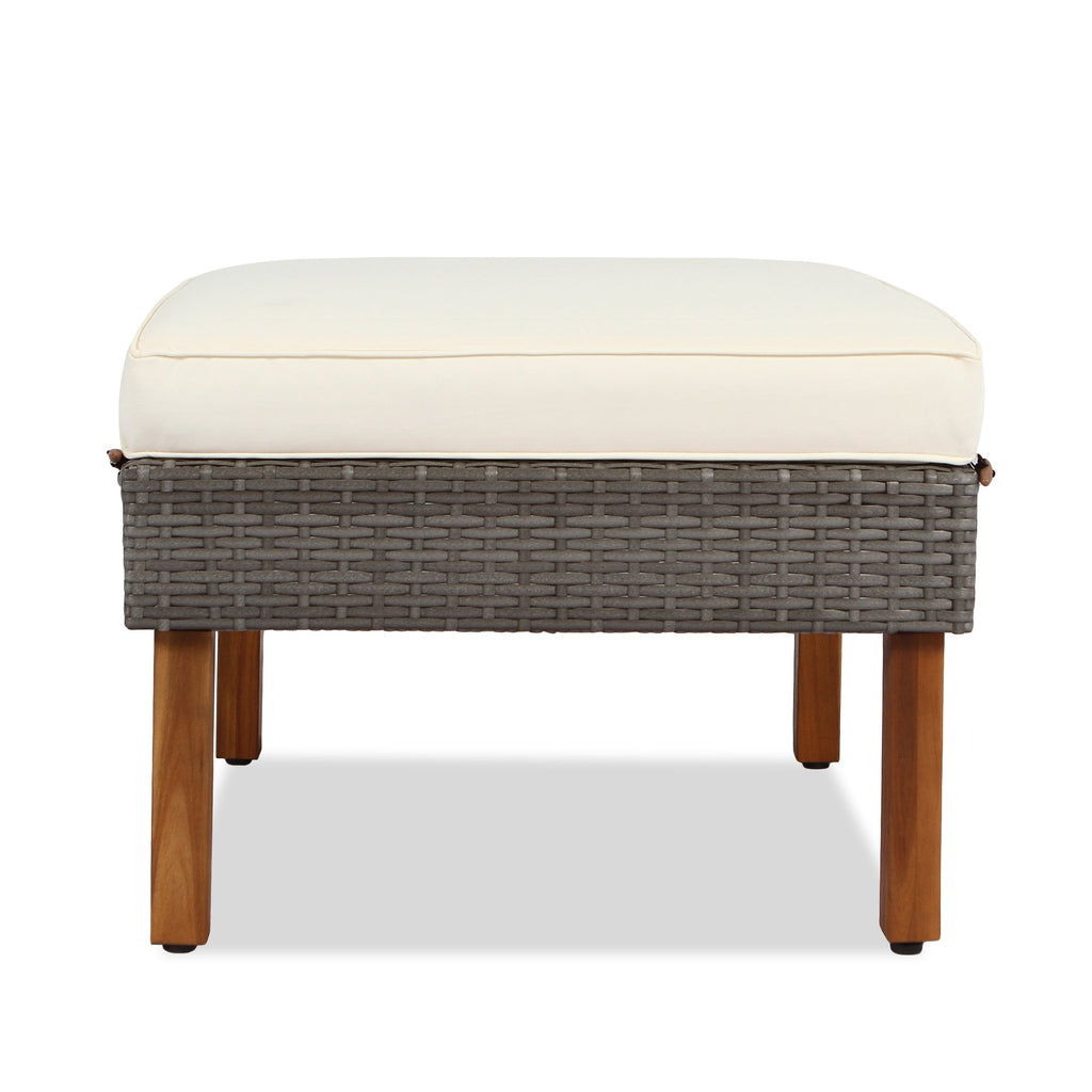 9-piece Patio rattan sofa set, coffee table washable cushions - beige