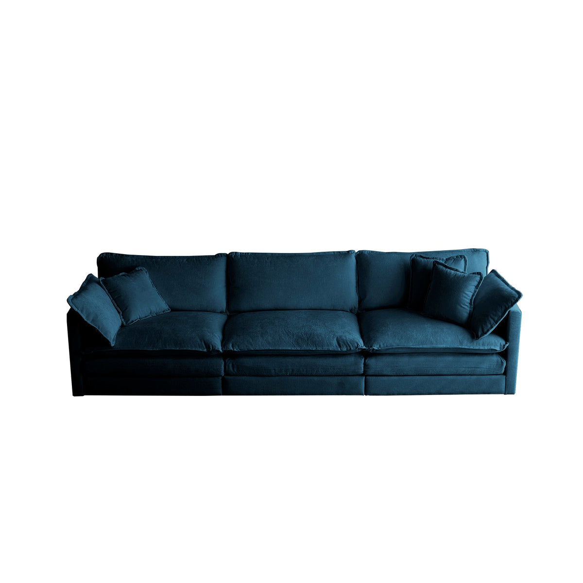 Modern Couch 3-Seater Sofa with 2 Armrest Pillows and 3 Toss Pillows