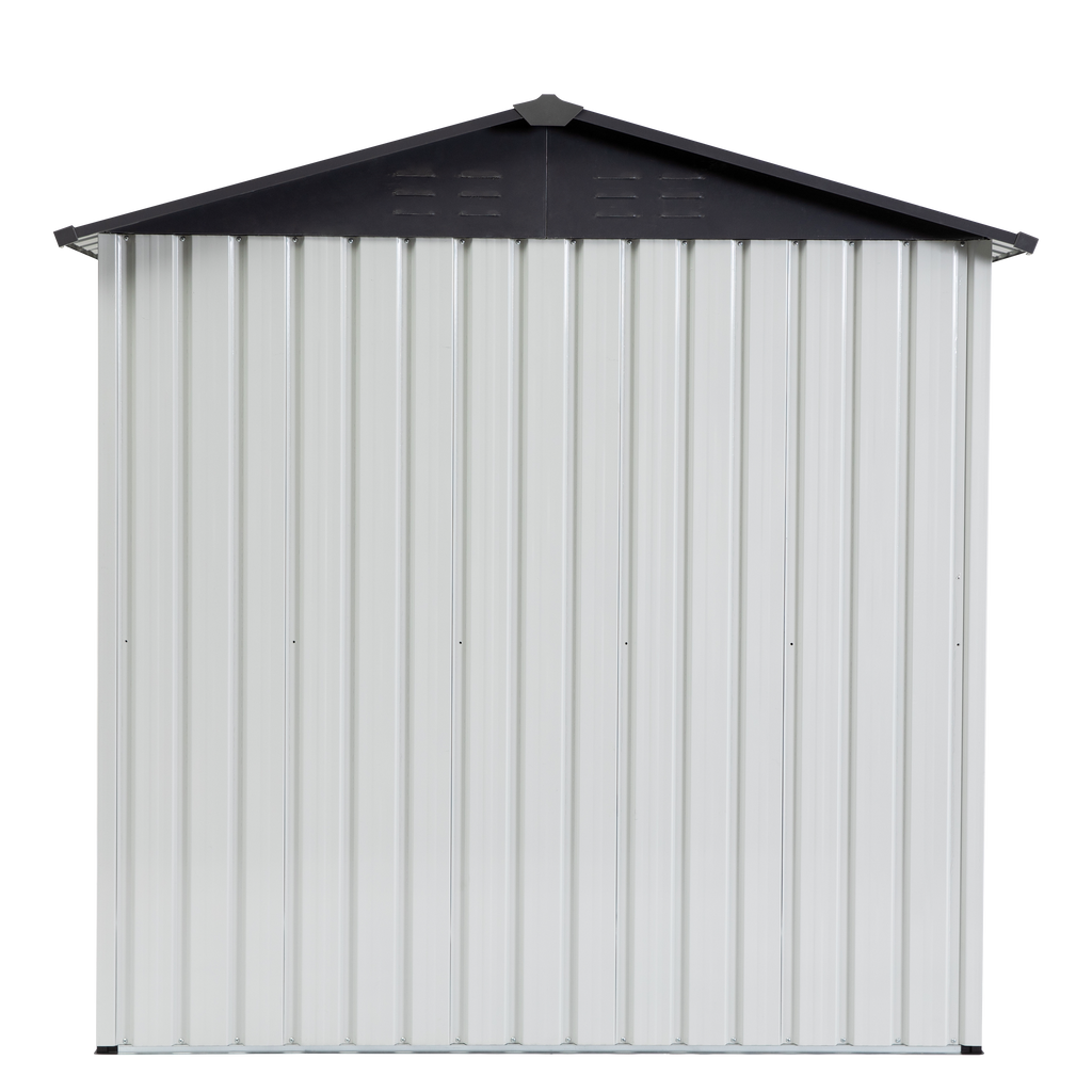 Garden Metal Storage Shed Gray White 6x4x6ft
