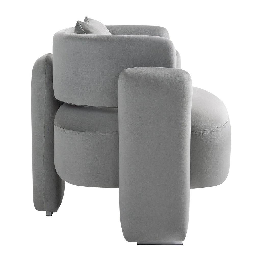 Modern design velvet lounge chair with pillows