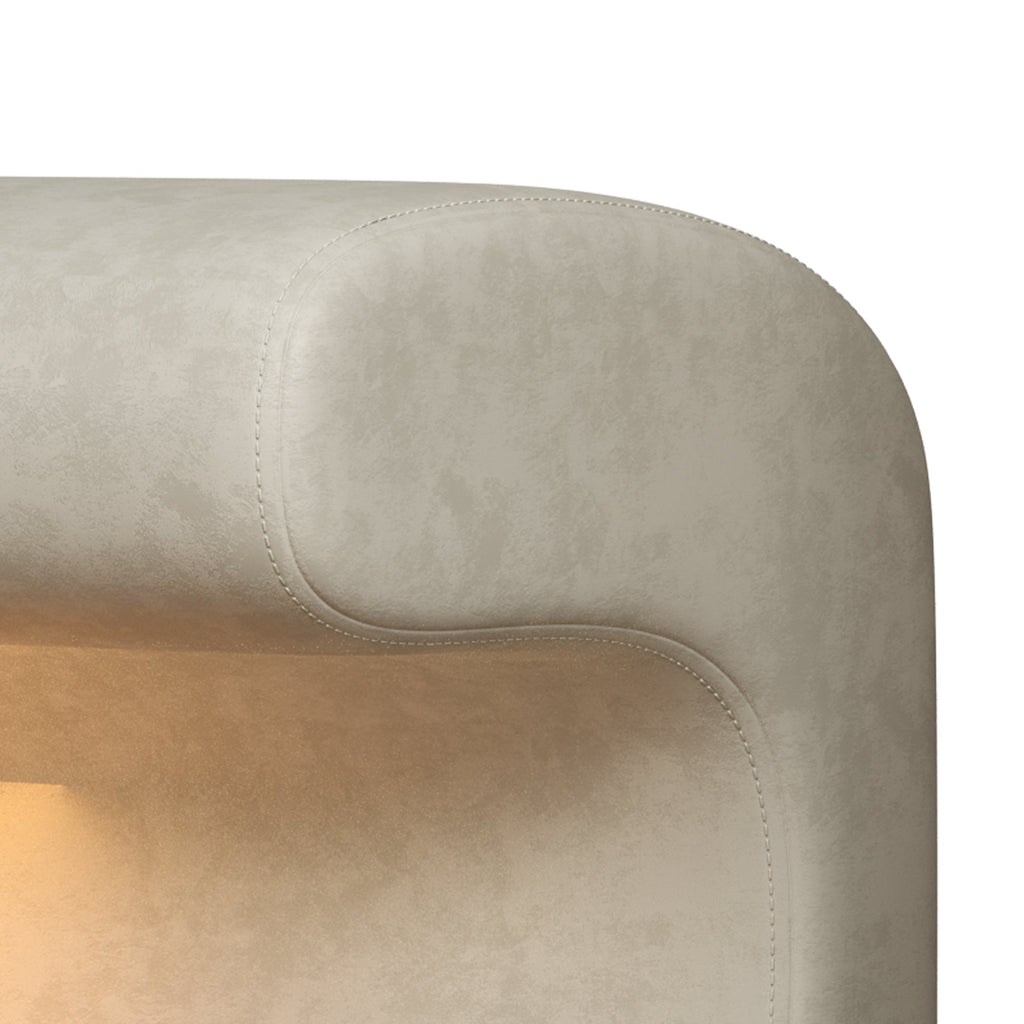 Bench Leather Upholstered Ottoman with LED sensor light for end of bed