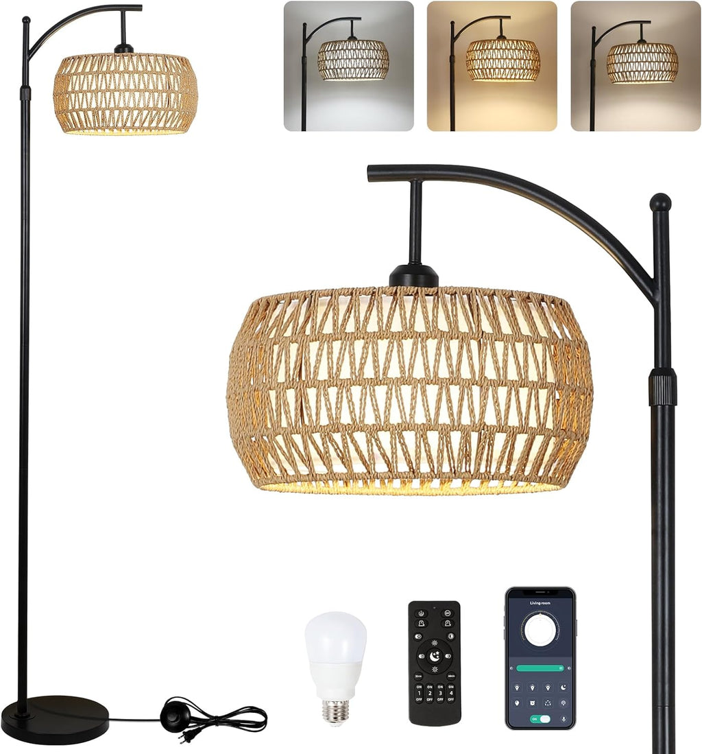 Arc Floor Lamp with Remote Control, Dimmable LED Floor Lamp