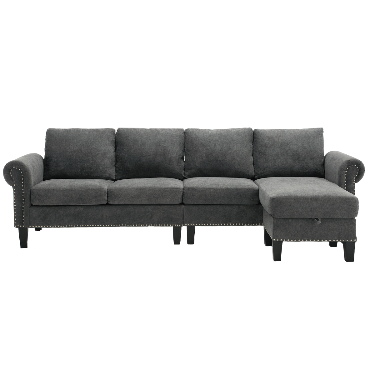 Convertible Sectional Sofa with Storage, L-shaped sofa Modern Linen Fabric