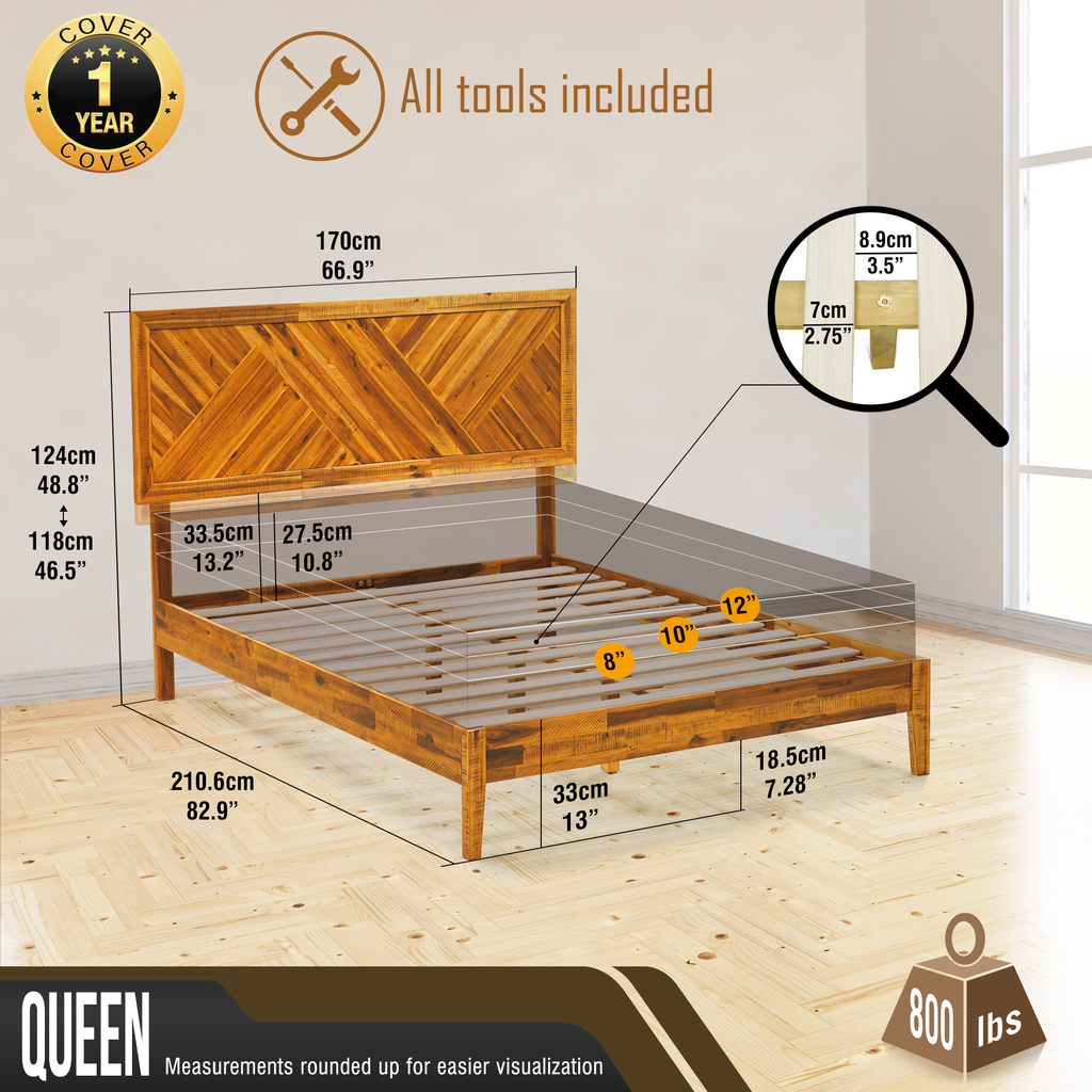 Sierra Solid Wood Bed Frame