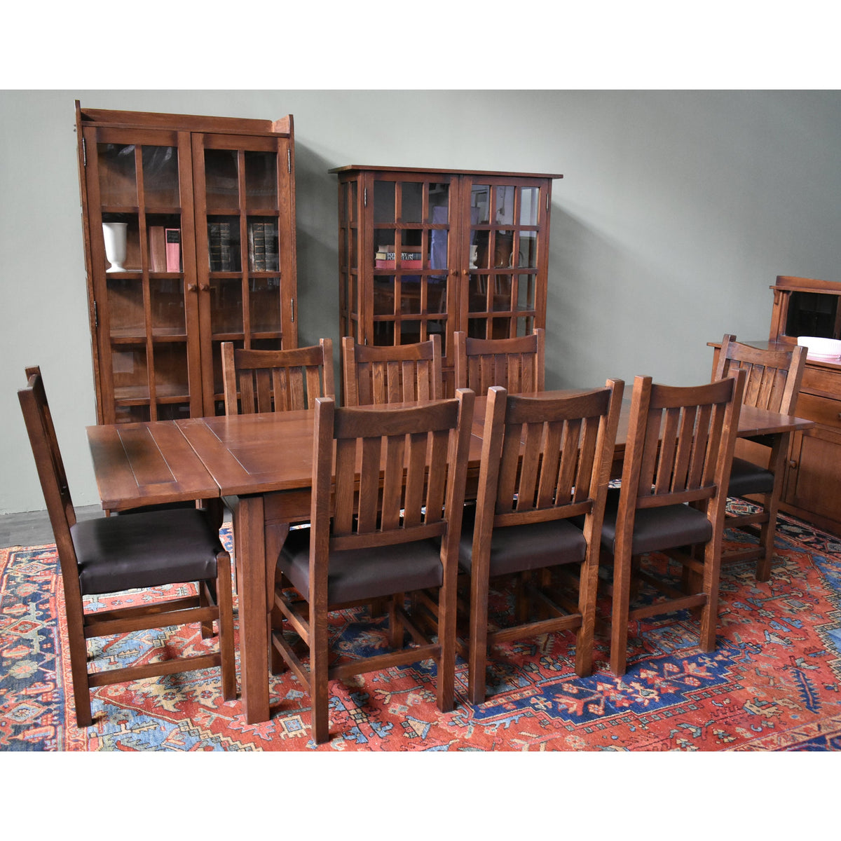 Mission Stow Leaf Table with Chair Dining Set - Dark Oak