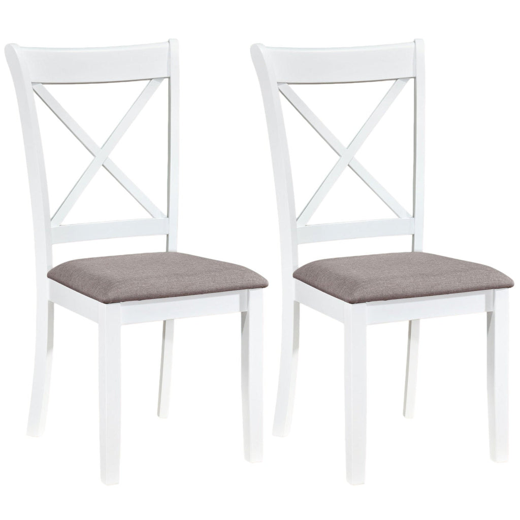 2 Rubber Wood Dining Room Chairs with Comfortable Backrest and Padded Seat