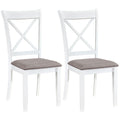 2 Rubber Wood Dining Room Chairs with Comfortable Backrest and Padded Seat