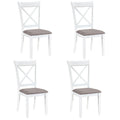 Set of 4 Rubber Wood Dining Room Chairs with Comfortable Backrest and Padded Seat
