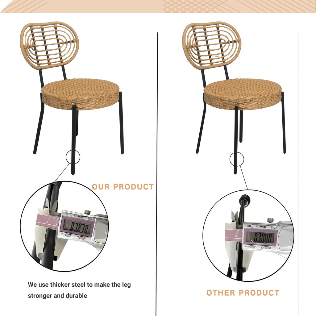 3 Pieces Of Outdoor Wicker Furniture - Patio Bistro Style Table And Chair Combination