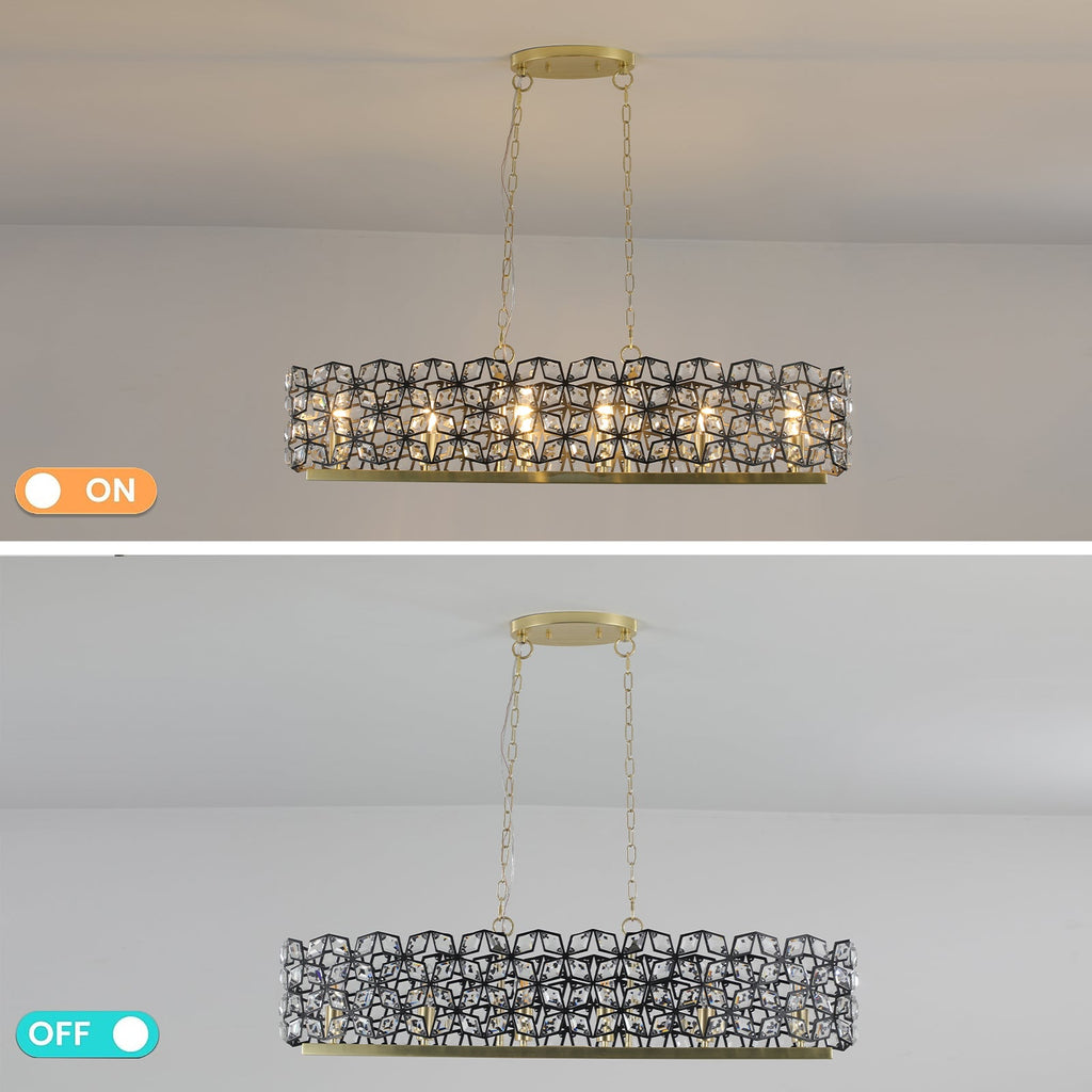 Modern Champagne Gold Oval Crystal ceiling chandelier