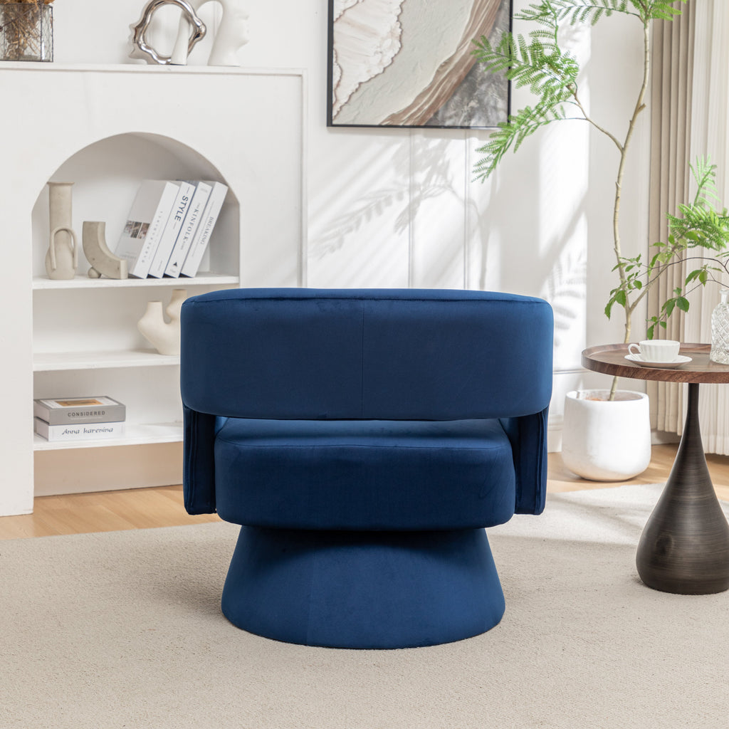 Swivel Barrel Chair, Velvet Accent Armchair 360 Degree Swivel