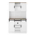 Farmhouse Bar Cabinet with Sliding Barn Door, Large Kitchen Buffet