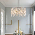 Deluxe round silver crystal chandelier