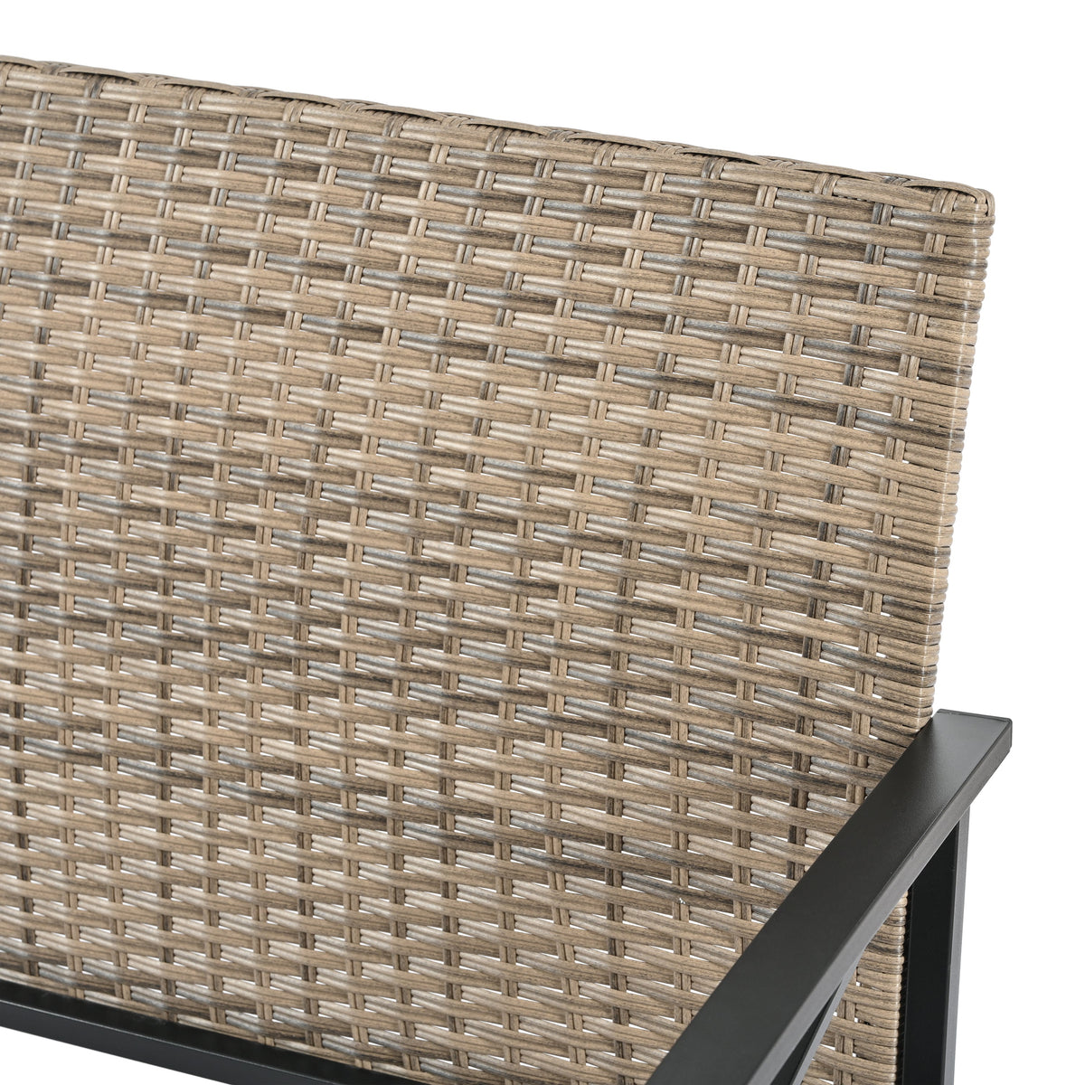 Patio Furniture, Four Set Wicker Furniture With Black Metal Table