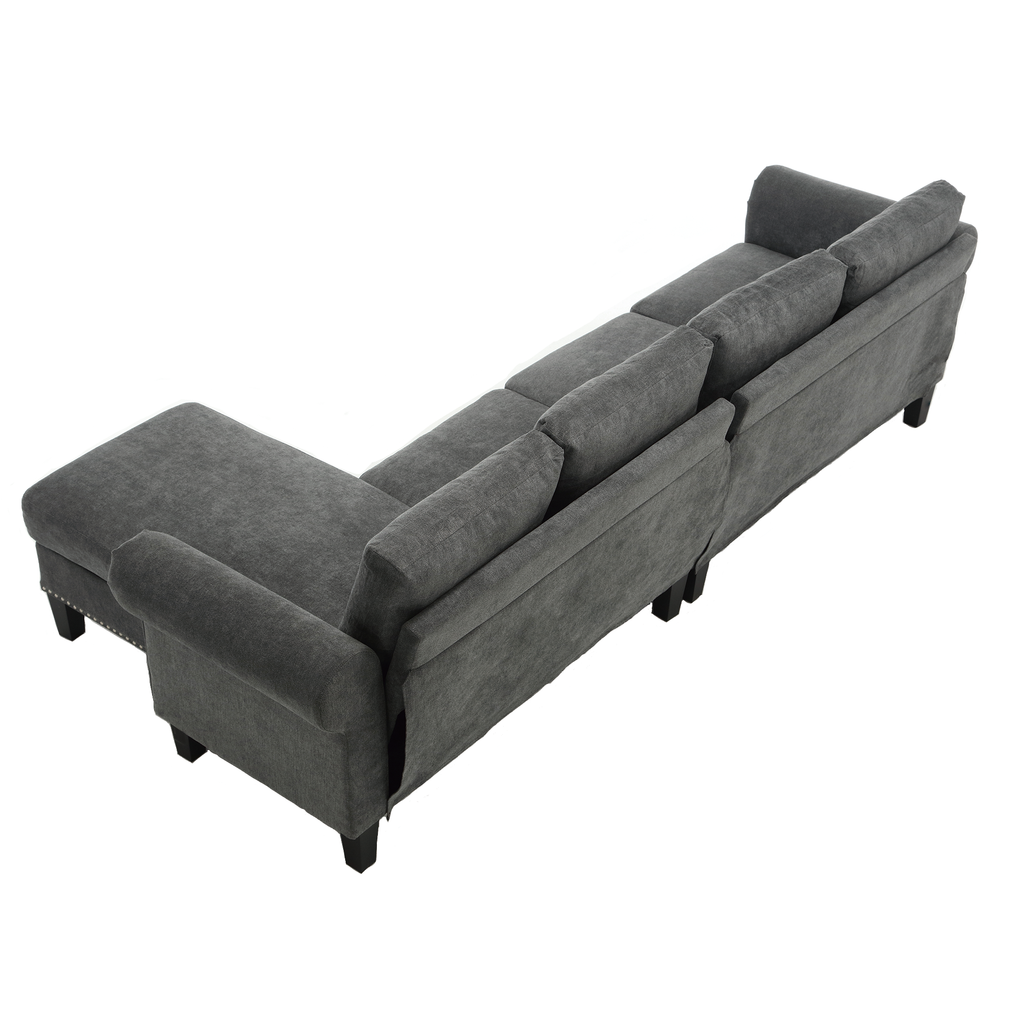 Convertible Sectional Sofa with Storage, L-shaped sofa Modern Linen Fabric