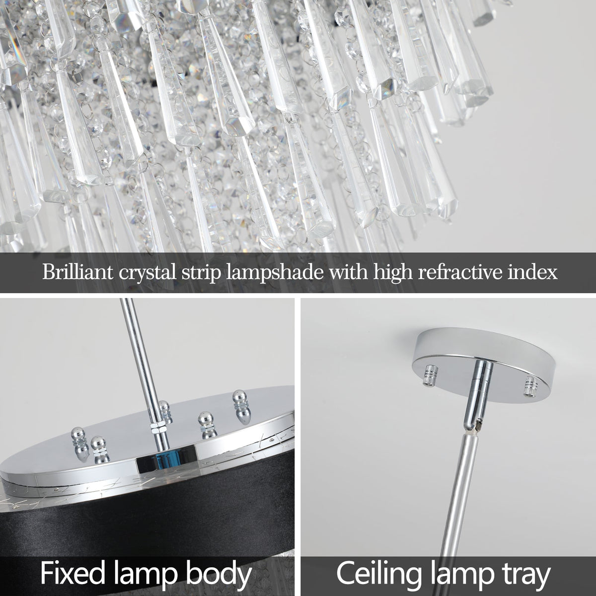 Modern Crystal Chandelier for  Living-Room Round Cristal Lamp
