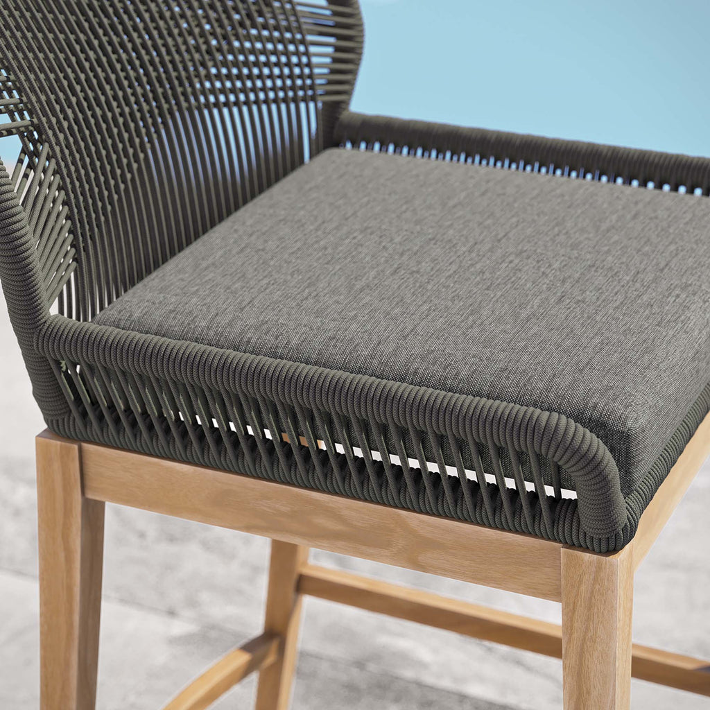 Wellspring Outdoor Patio Teak Wood Bar Stool by Modway
