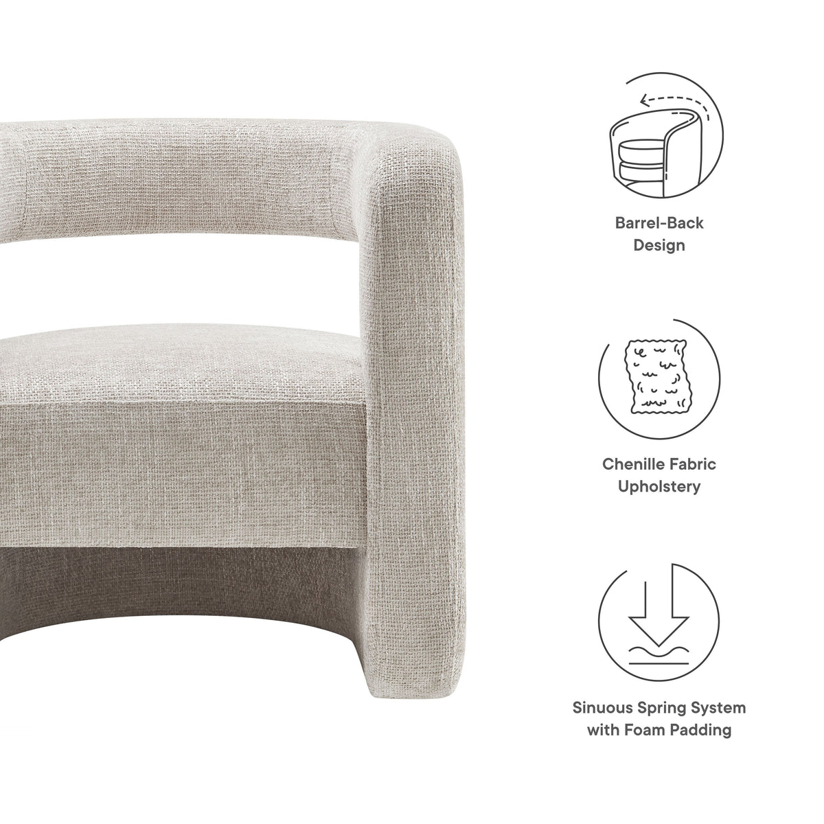 Upholstered Chenille Accent Chair