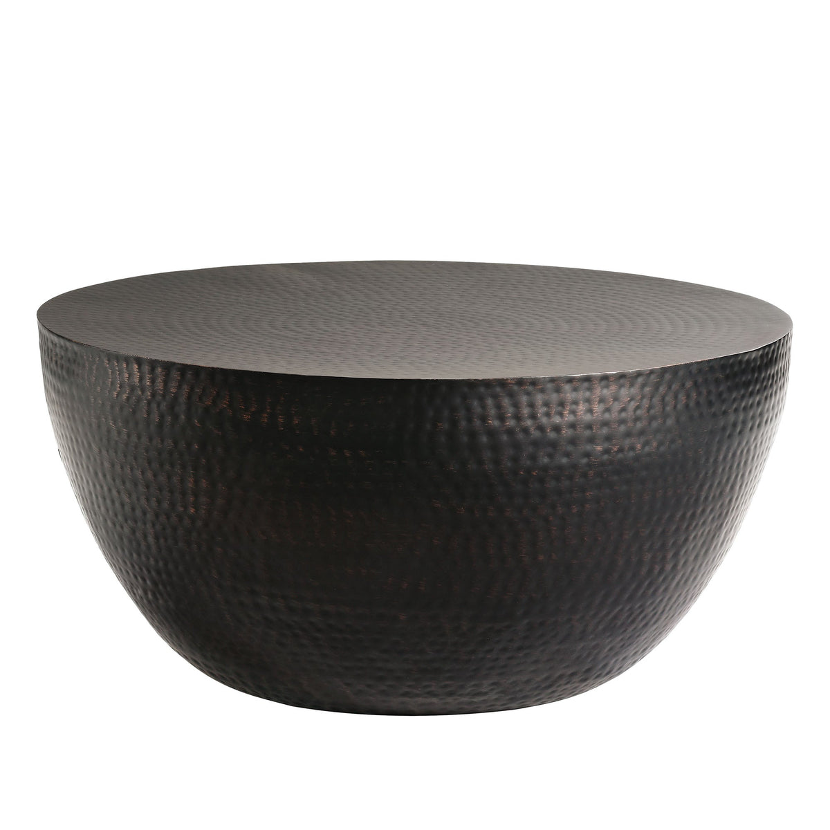 32 Inch Metal Hammered Coffee Table