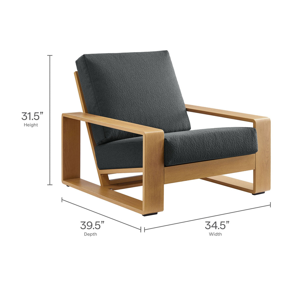 4-Piece Outdoor Patio Aluminum Faux Wood Furniture Set