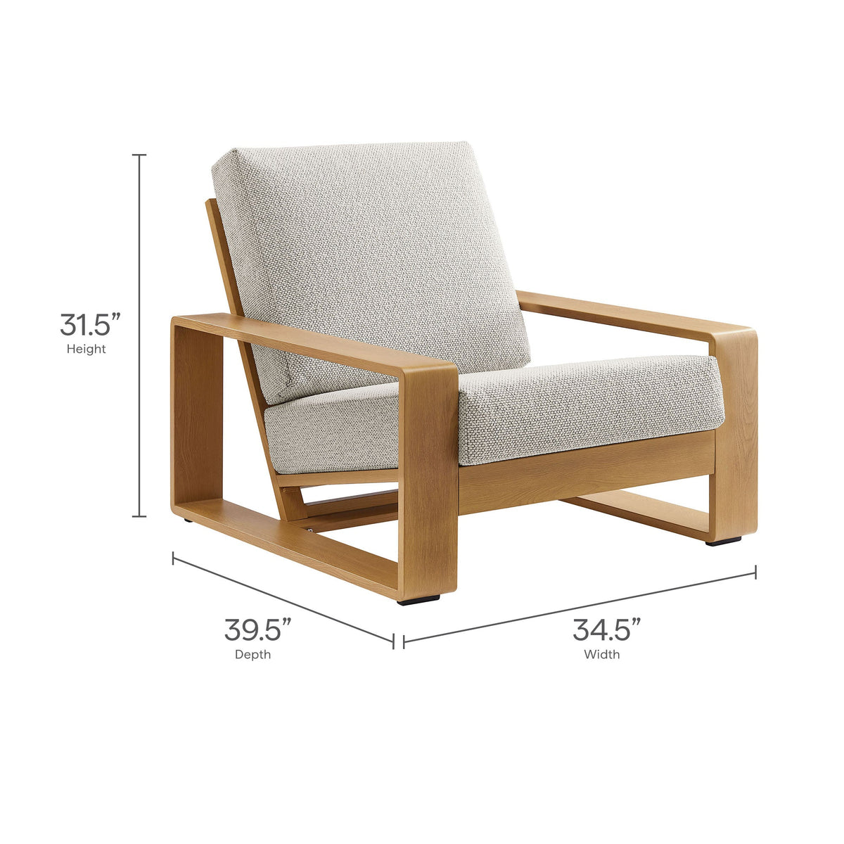 4-Piece Outdoor Patio Aluminum Faux Wood Furniture Set