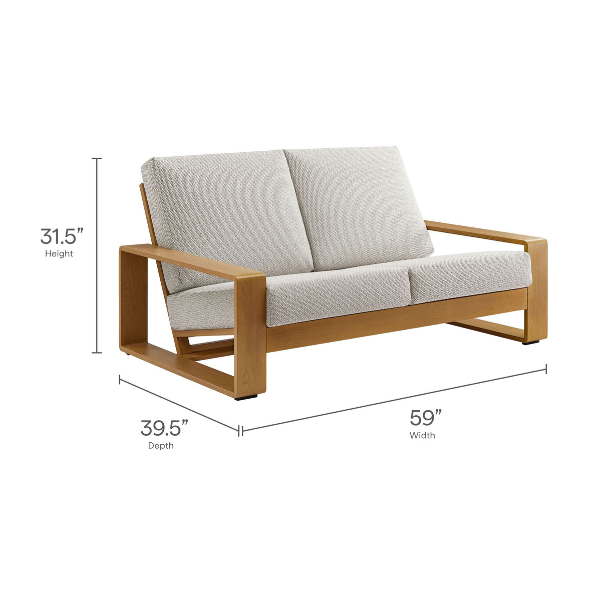 4-Piece Outdoor Patio Aluminum Faux Wood Furniture Set