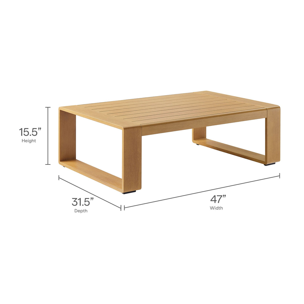 4-Piece Outdoor Patio Aluminum Faux Wood Furniture Set