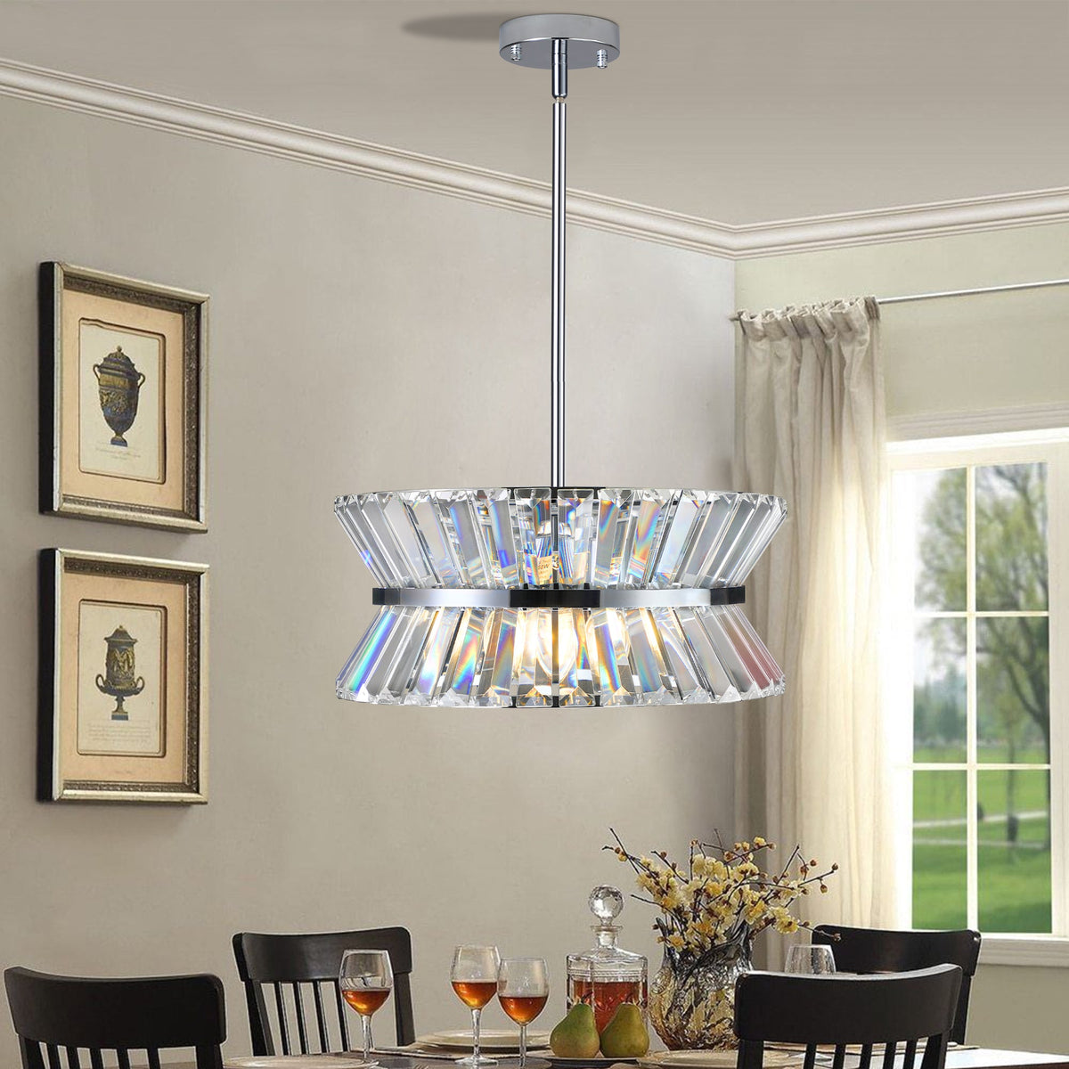 Modern Crystal Chandelier for Living-Room Round  Cristal Lamp