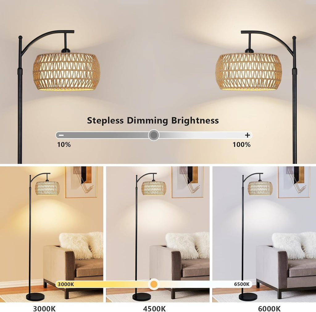Arc Floor Lamp with Remote Control, Dimmable LED Floor Lamp