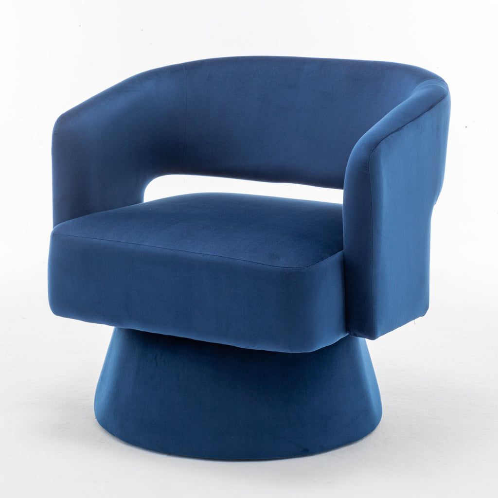 Swivel Barrel Chair, Velvet Accent Armchair 360 Degree Swivel