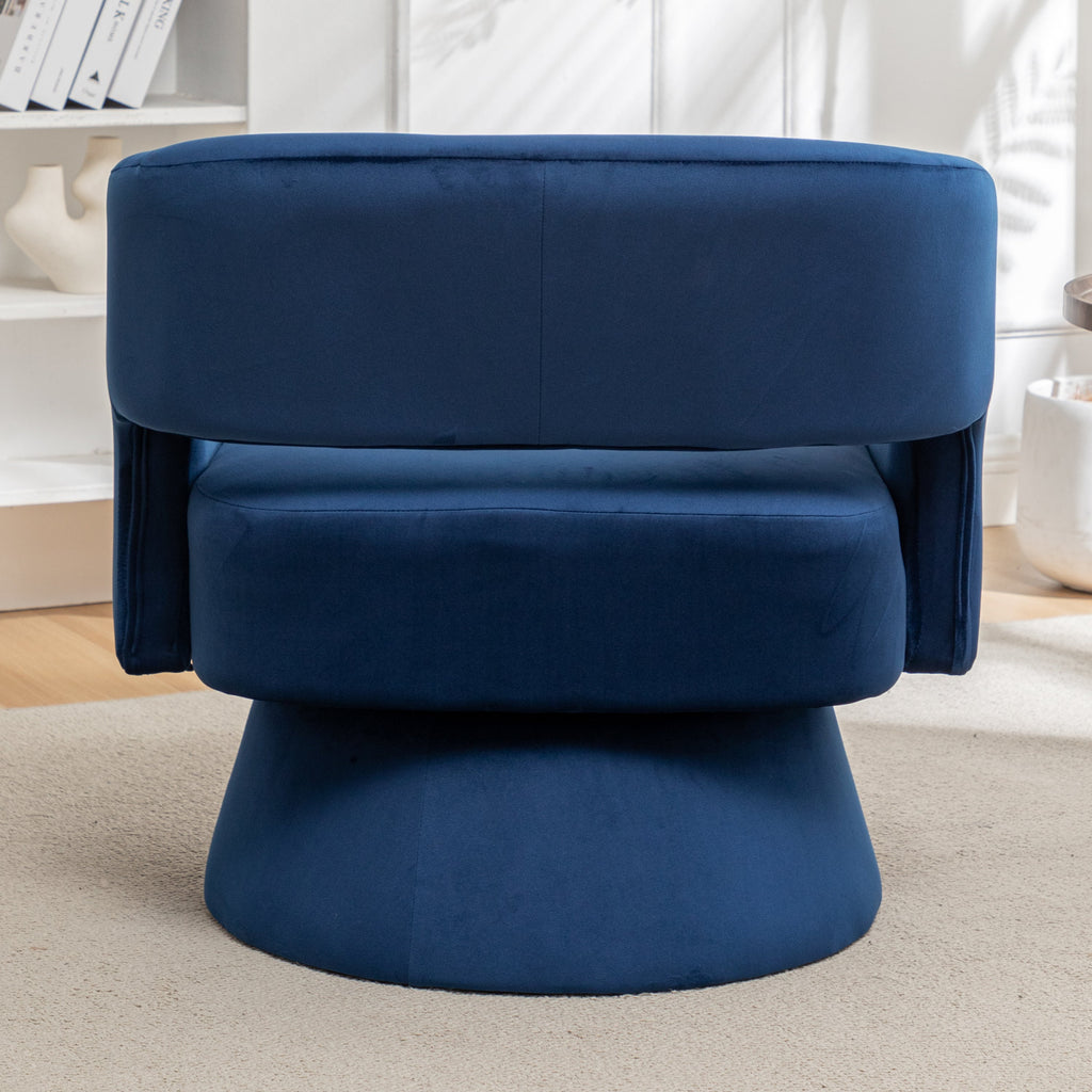 Swivel Barrel Chair, Velvet Accent Armchair 360 Degree Swivel
