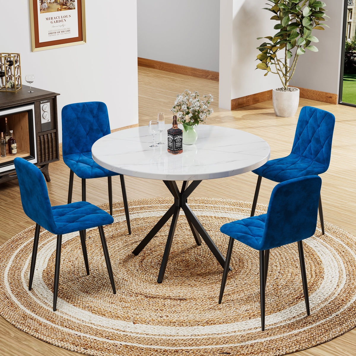 Dining Chairs Set of 4, Modern Velvet Dining Chair Upholstered Cushion Seat