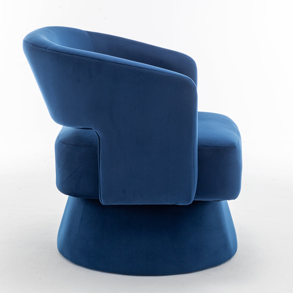 Swivel Barrel Chair, Velvet Accent Armchair 360 Degree Swivel