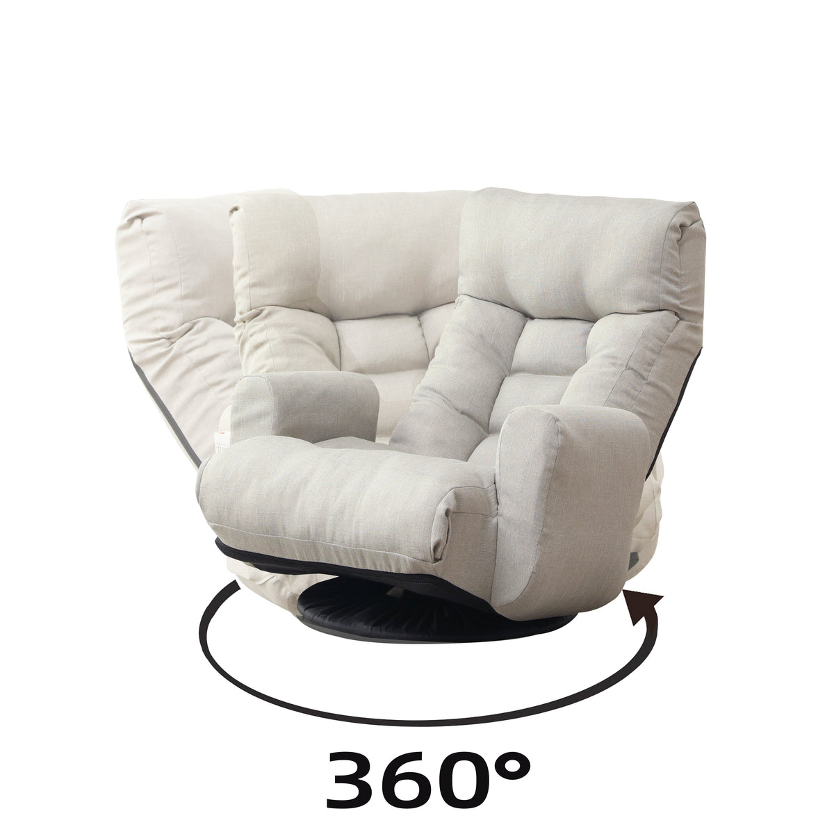 Adjustable head and waist lounge chair, 360 degree rotatable sofa chair