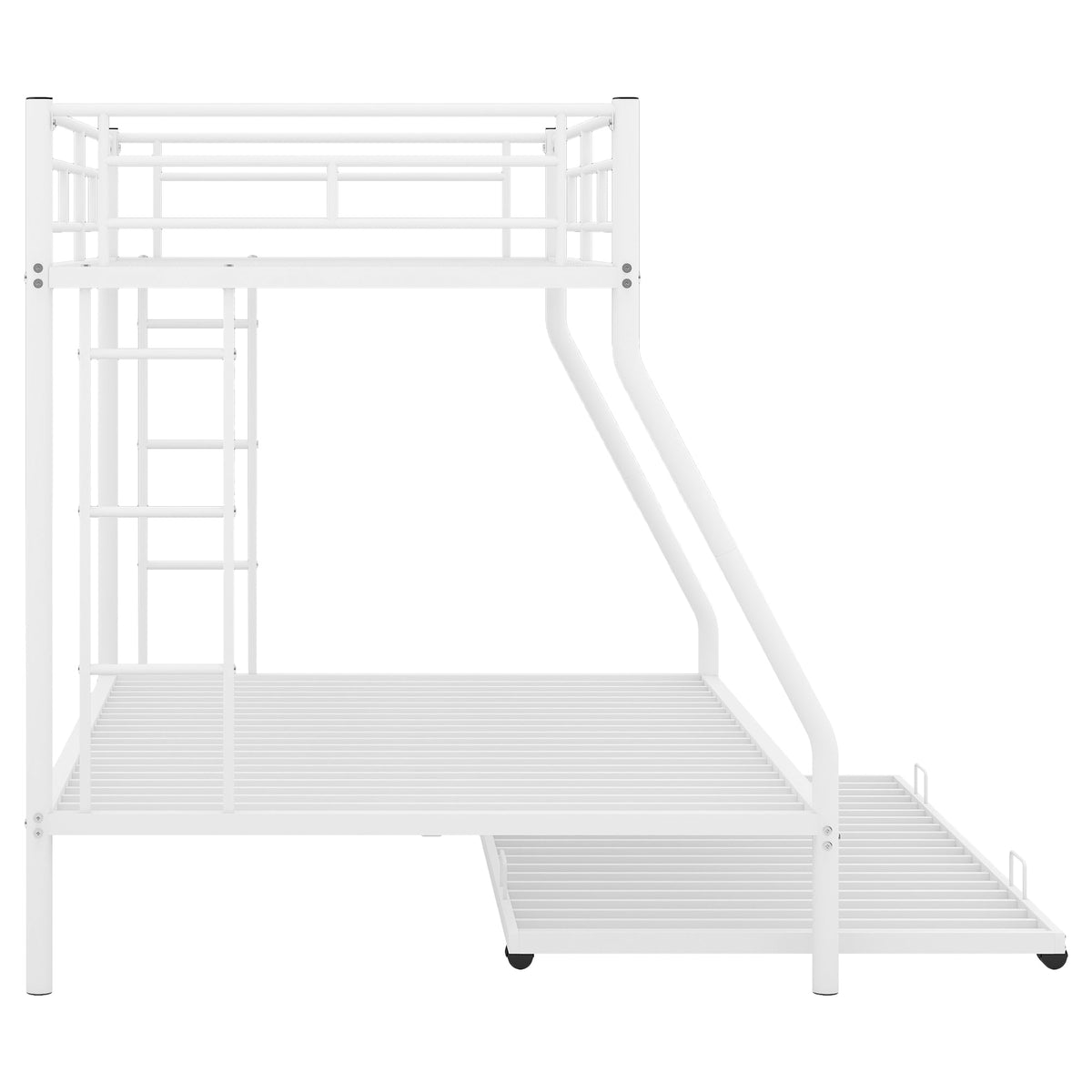 Twin over Full Bed with Sturdy Steel Frame Bunk Bed with Twin Size Trundle