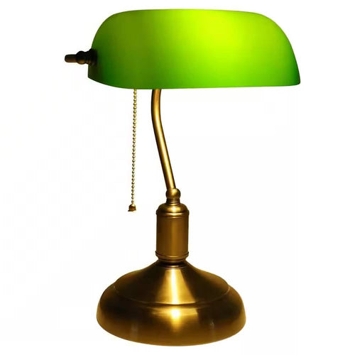 Antique Brass Bankers Desk Lamp