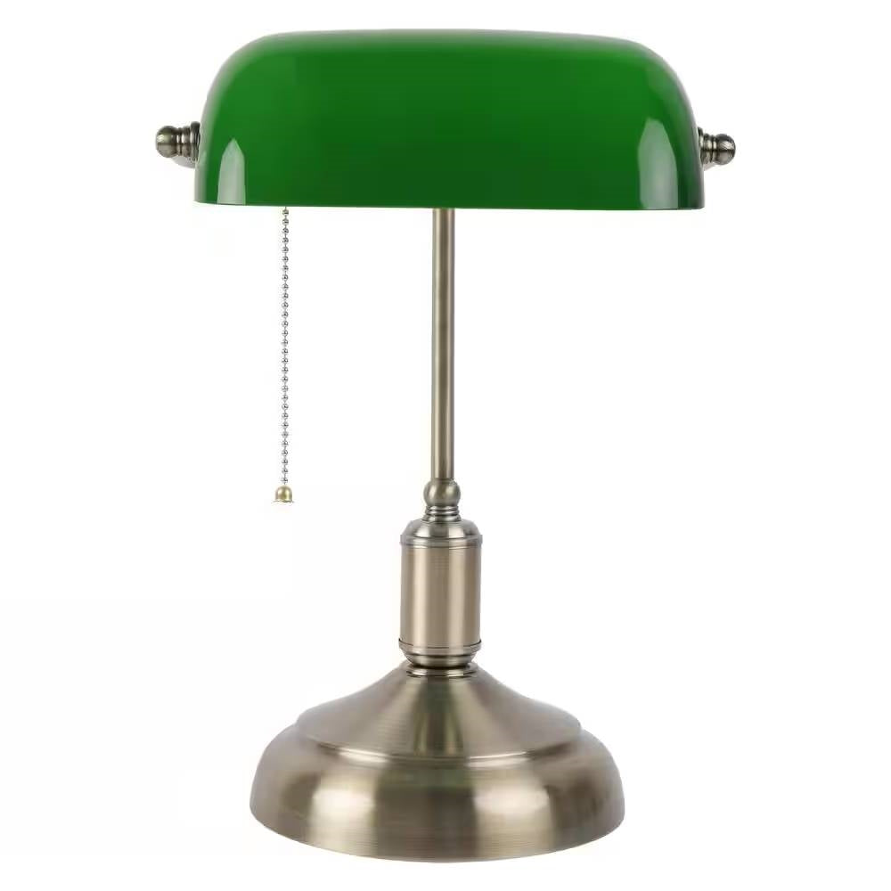 Antique Brass Bankers Desk Lamp