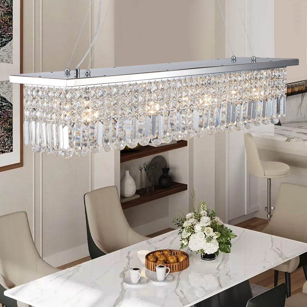 Modern Crystal Chandelier for Dining Room 8-Light