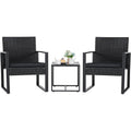 Outdoor 3-Piece Patio Furniture Set with 2 Black Patio Chairs