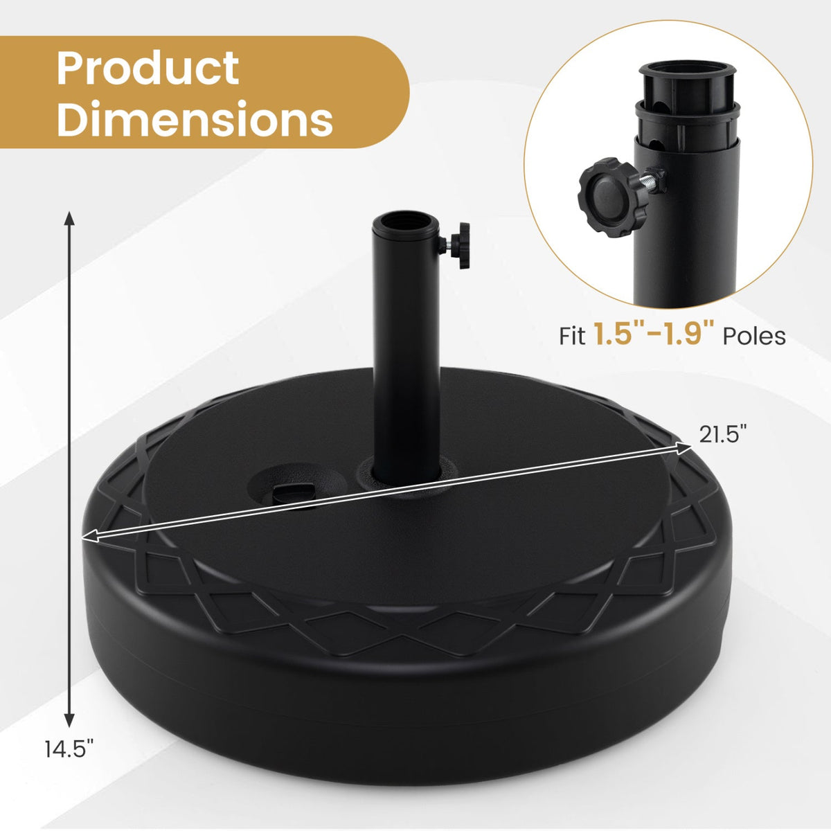 Umbrella Base 90# Heavy Duty Sand Filled Round Market Umbrella Stand