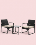3-Piece Outdoor Patio Furniture Set – Wicker Chairs + Bar Table