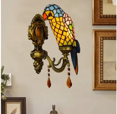 Art Deco Tiffany Parrot Designer Chandelier