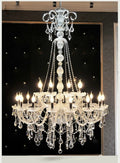 Luxury Extra Long Large Stair Gold/SilverK9 Crystal Chandelier