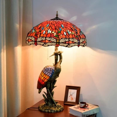 Art Deco Tiffany Parrot Designer Chandelier