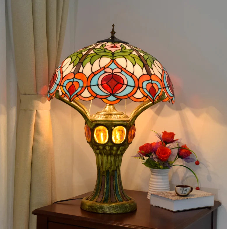 Art Deco Tiffany Parrot Designer Chandelier