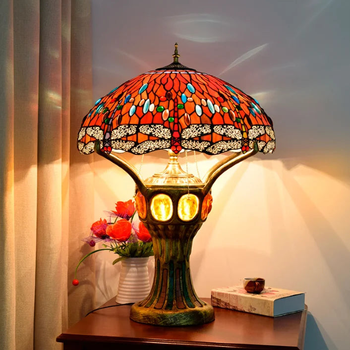 Art Deco Tiffany Parrot Designer Chandelier