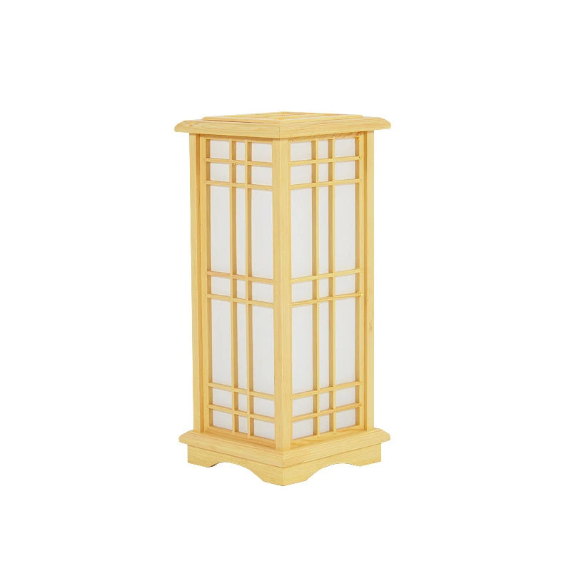 Modern Japanese Floor Lamps Tatami Style Square Shape Wooden LED