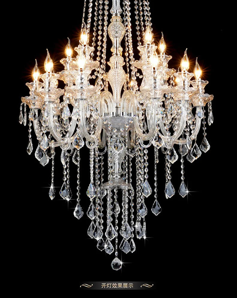 Large Extra Long12/15/18/24 Lights Stair Luxury Crystal Chandelier